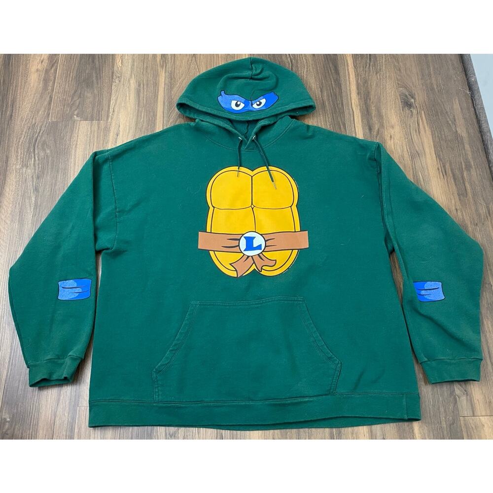 Hanes TMNT Teenage Mutant Ninja Turtles Leonardo cosplay costume hoodie, 2XL
